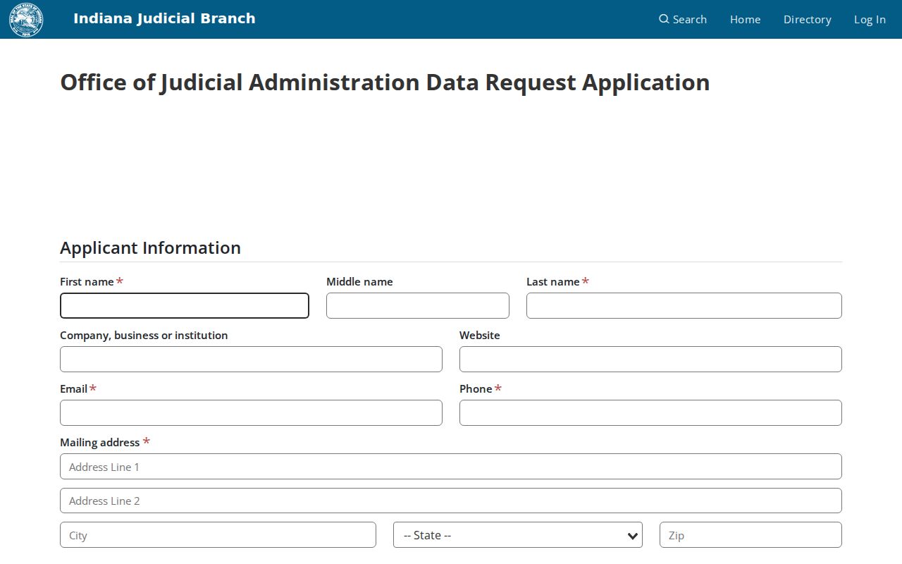 Parke County court case records OJA data application